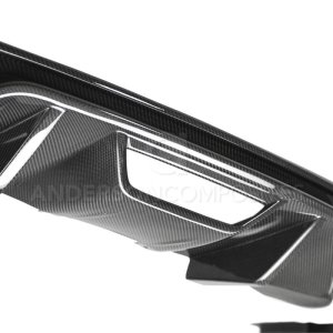 Ford Mustang Rear Diffuser - Anderson Composites - Type-OE Quad Tip - Carbon Fiber - `18-`20
